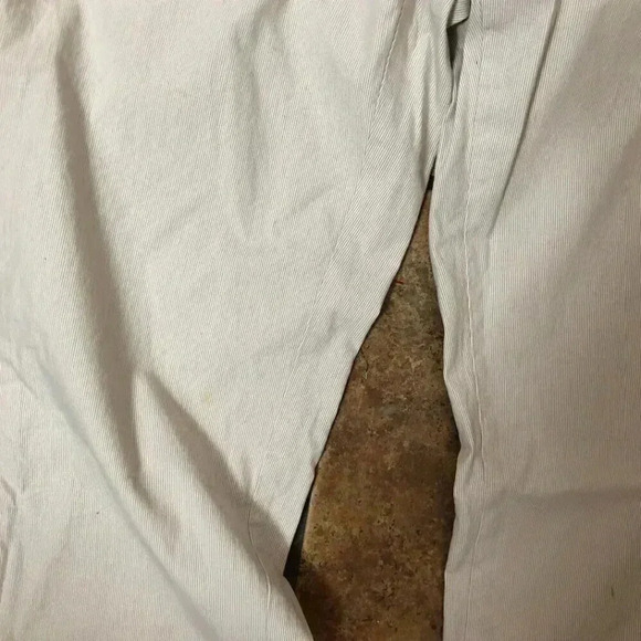 Khaki Pinstripe Trouser Banana Rebublic Size 2 Stretch - Picture 2 of 8